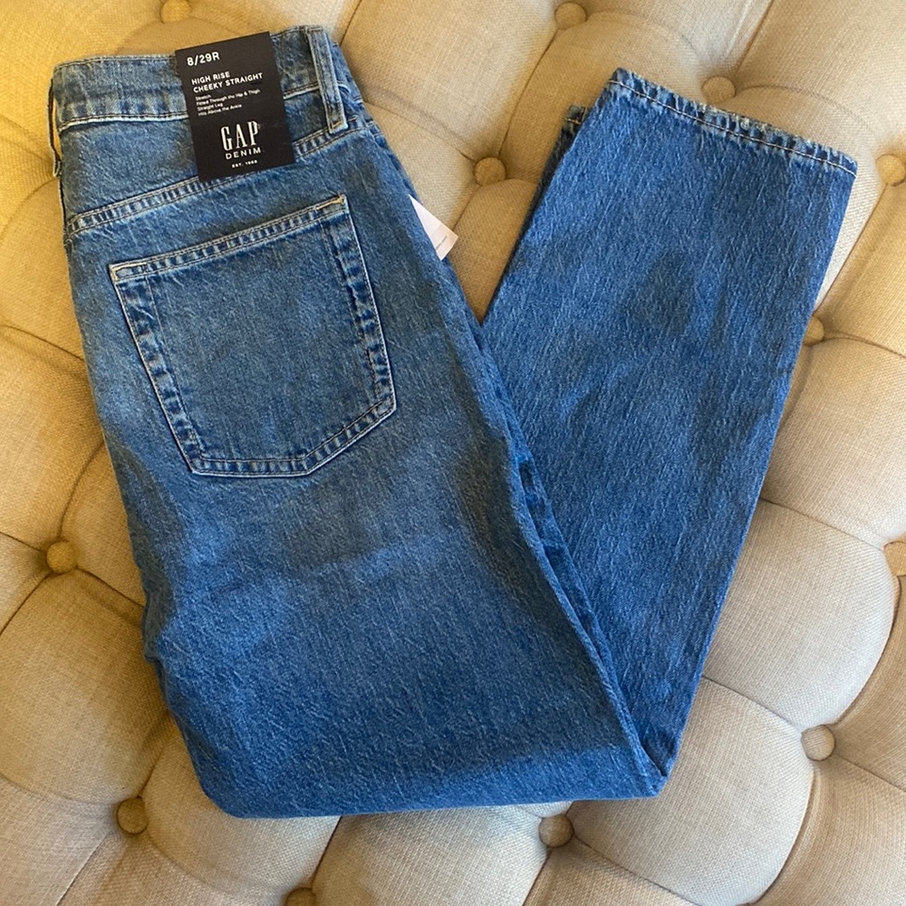 GAP Women's Straight Leg Jeans - Medium Blue Denim